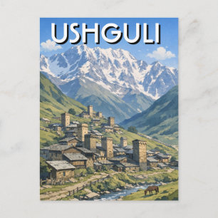 Georgien Ushguli Reise Postkarte