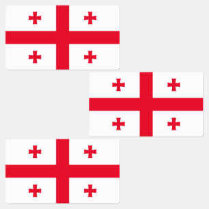 Georgienflagge Etiketten