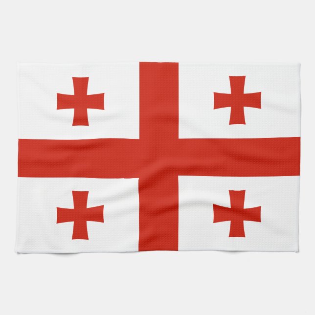 Georgienflagge Geschirrtuch (Horizontal)