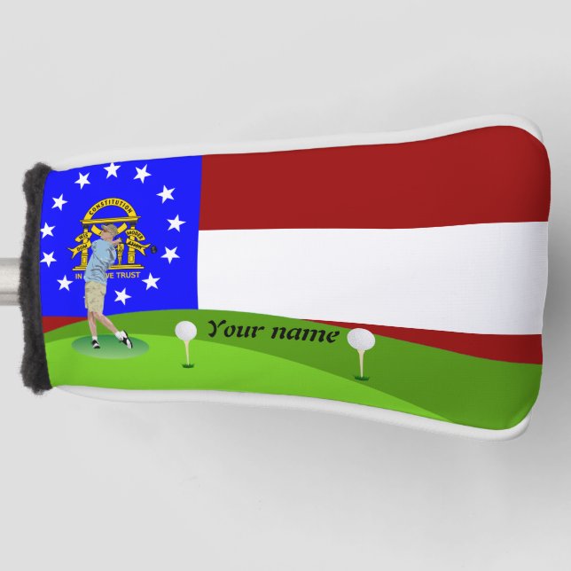 Georgienflagge Golf Headcover (Vorderseite)
