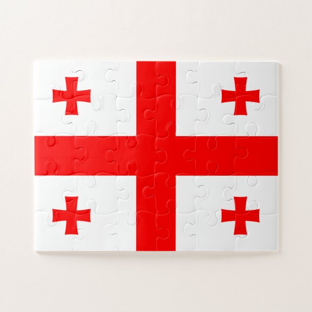 Georgienflagge Puzzle (Horizontal)