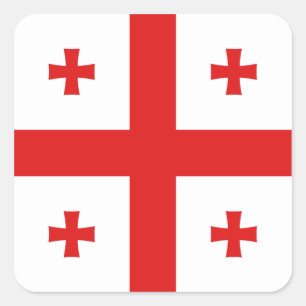 Georgienflagge Quadratischer Aufkleber