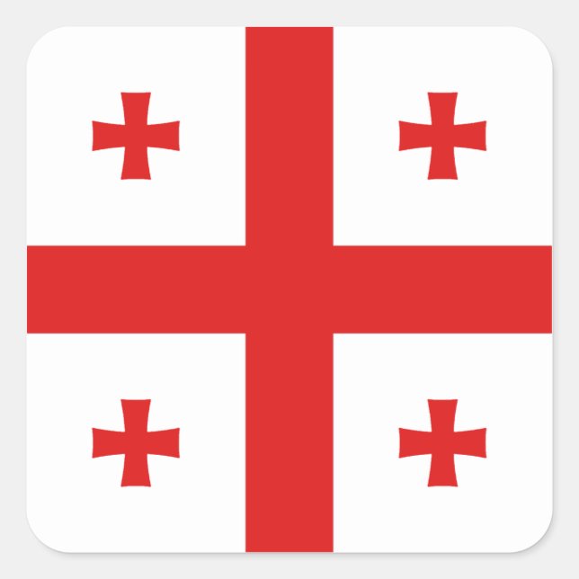 Georgienflagge Quadratischer Aufkleber (Vorderseite)