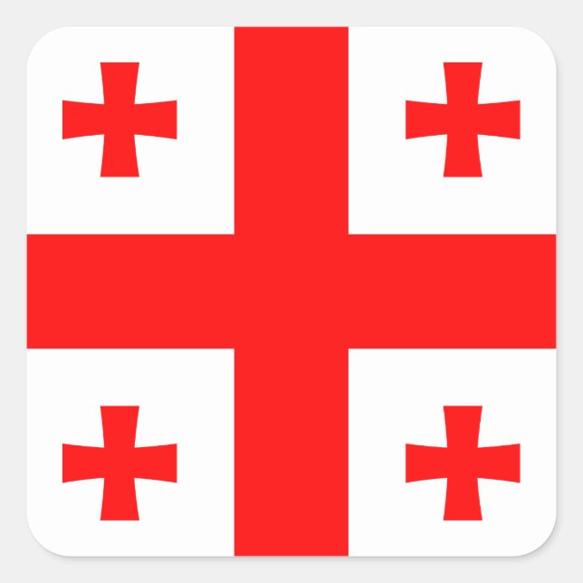Georgienflagge Quadratischer Aufkleber (Vorderseite)