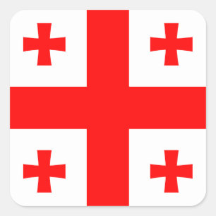 Georgienflagge Quadratischer Aufkleber