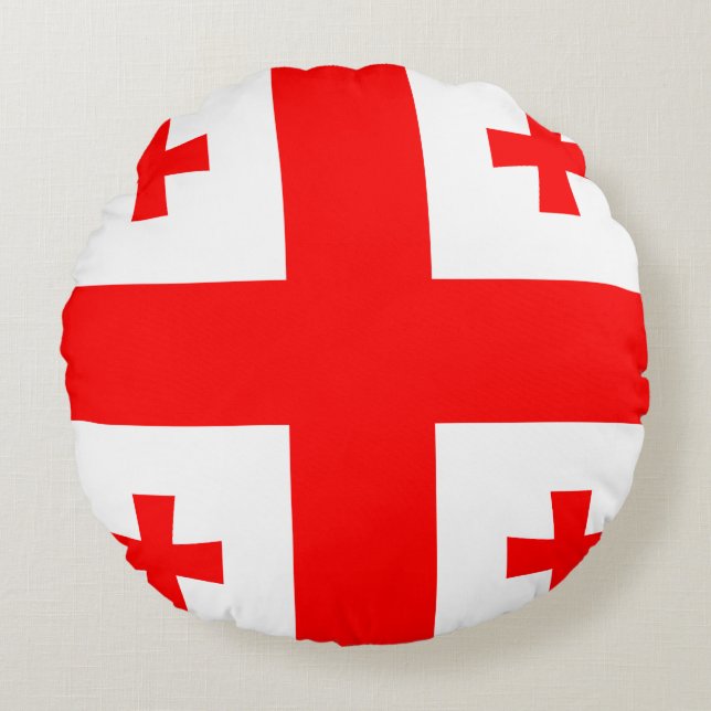 Georgienflagge Rundes Kissen (Vorderseite)