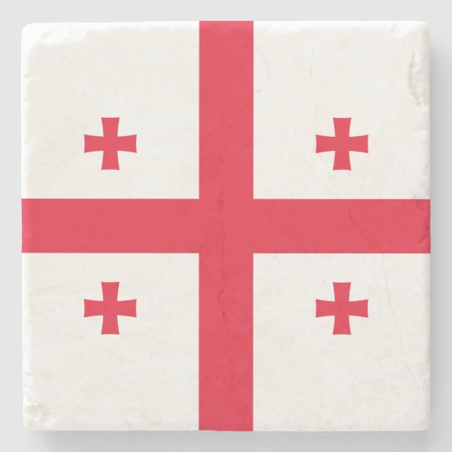 Georgienflagge Steinuntersetzer (Vorderseite)