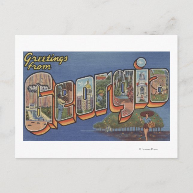 GeorgienGroße BuchstabenszenenGeorgien 2 Postkarte (Vorderseite)