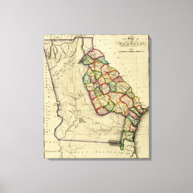 GeorgienPanoramakarteGeorgien Leinwanddruck (Vorderseite)