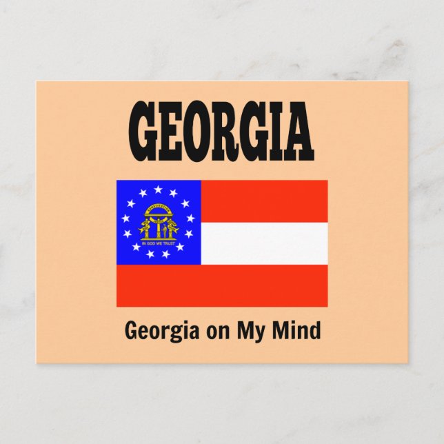 Georgiens Flagge und Slogan Postkarte (Vorderseite)
