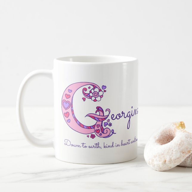Georginanamensbedeutung dekorative tasse (Mit Donut)