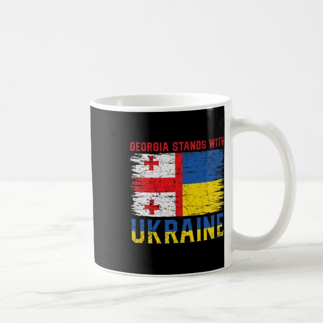 Georgisch-ukrainische Flagge Flagge - Befreundete  Kaffeetasse (Rechts)