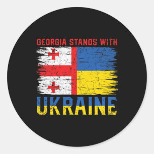 Georgisch-ukrainische Flagge Flagge - Befreundete Runder Aufkleber