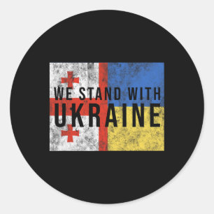 Georgisch-ukrainische Flagge Flagge - Befreundete Runder Aufkleber