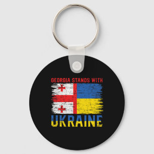 Georgisch-ukrainische Flagge Flagge - Befreundete Schlüsselanhänger