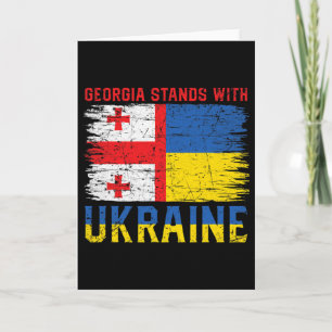 Georgisch-ukrainische Flagge Flagge - Freundliche Karte