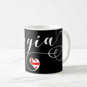 Georgische Flagge im Herzen, Georgia Kaffeetasse