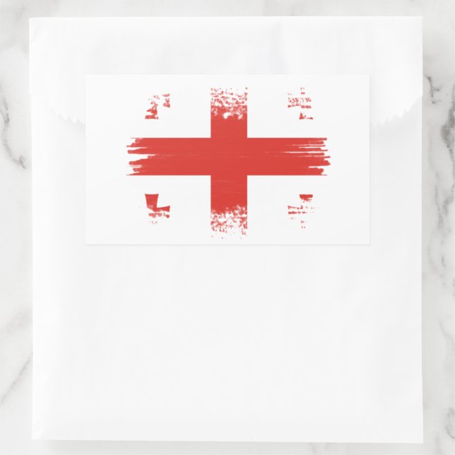 georgische Flagge Rechteckiger Aufkleber (Tasche)