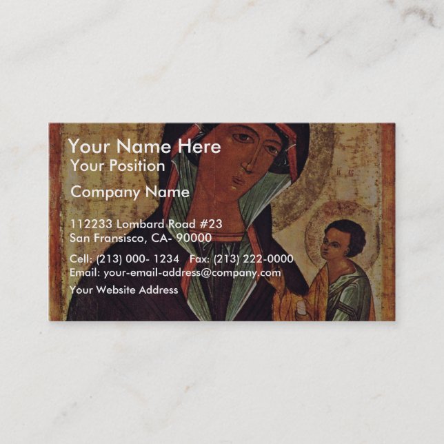 Georgisches Madonna durch Meister Der Schule Von Visitenkarte (Vorderseite)