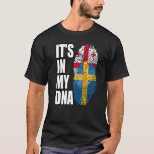 georgisches und schwedisches Misch-DNA-Flaggengebi T-Shirt