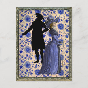Georgoan Lady mit Stock - Blau Postkarte