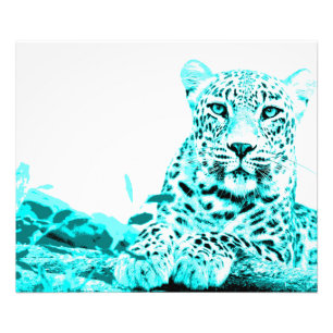 Georgous Leopard in Türkis Fotodruck