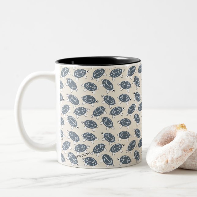 Geoschildkröte-Tasse - Geo-Haustier-Sammlung von T Zweifarbige Tasse (Mit Donut)