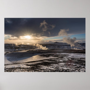 Geothermale Winterlandschaft Poster