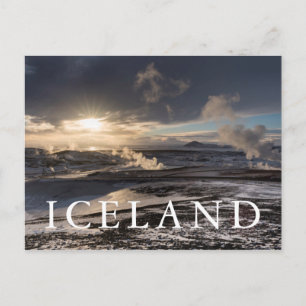 Geothermale Winterlandschaft Postkarte