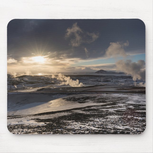 Geothermische Winterlandschaft Mousepad (Vorne)