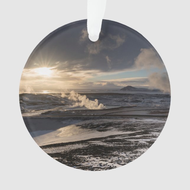 Geothermische Winterlandschaft Ornament (Vorderseite)
