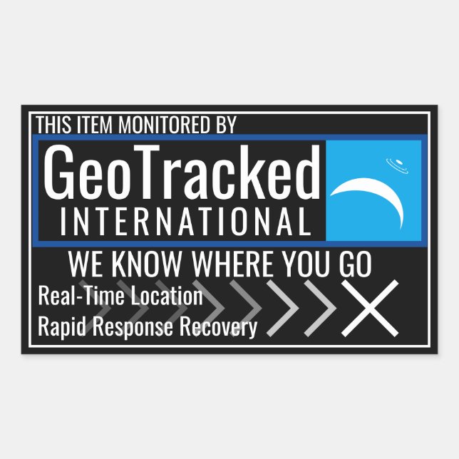 GeoTracked-Aufkleber Rechteckiger Aufkleber (Vorderseite)