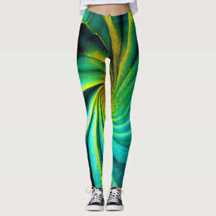 "GeoVibe: Grün & Gelb Fusion Leggings" Leggings