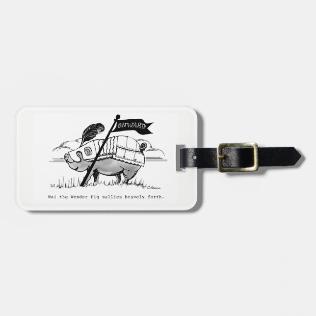 Gepäck-Aufkleber mit Wai. Gepäckanhänger (Vorderseite horizontal)