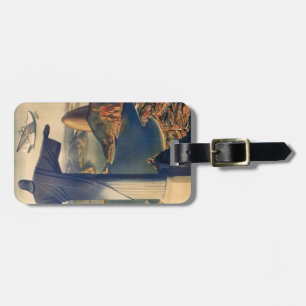 Gepäck-Umbau mit Vintagem Rio- de Janeirodruck Gepäckanhänger