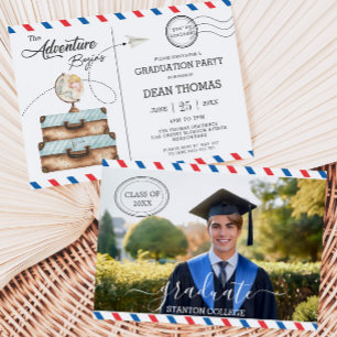 Gepäckabenteuer Postkarte Beginnt Graduierungspart