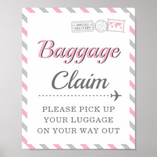 Gepäckabfertigung Reise Flugzeug Party Favor Tisch Poster