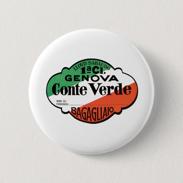 Gepäckanhänger 1. Klasse Conte Verde Button (Vorderseite)