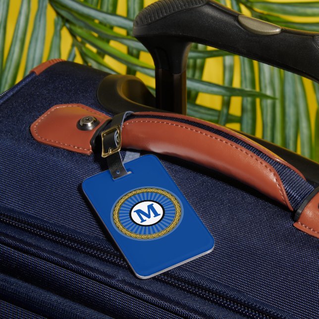 Gepäckanhänger Blau - Personalisiert - Einfaches H (Vorderseite Insitu 1)