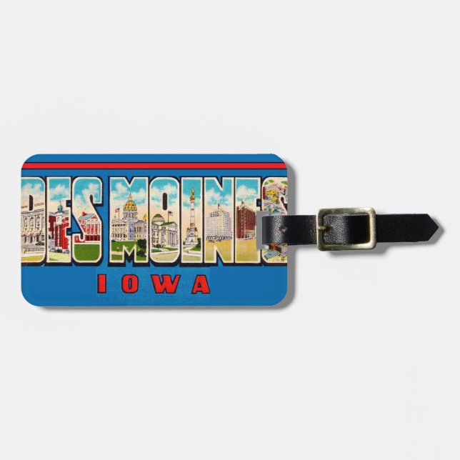 Gepäckanhänger Des Moines Iowa (Vorderseite horizontal)
