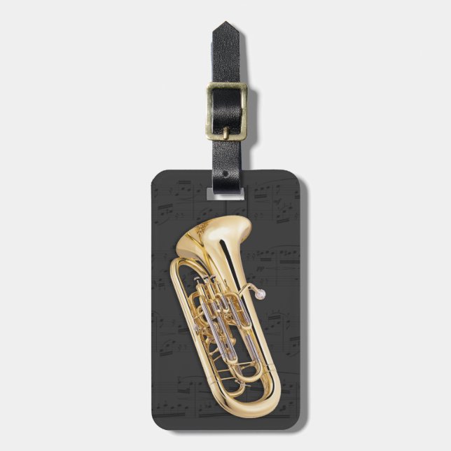 Gepäckanhänger - Euphonium - wählen Sie Farbe (Vorderseite vertikal)