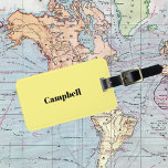 Gepäckanhänger für gelben individuelle Name<br><div class="desc">Passen Sie mit Ihrem eigenen Namen und Kontaktinformationen an! Gepäckanhänger für Reisetaschen oder andere Zubehör</div>