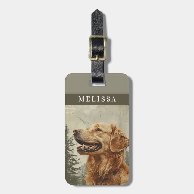 Gepäckanhänger für Golden Retriever Hunde (Vorderseite vertikal)