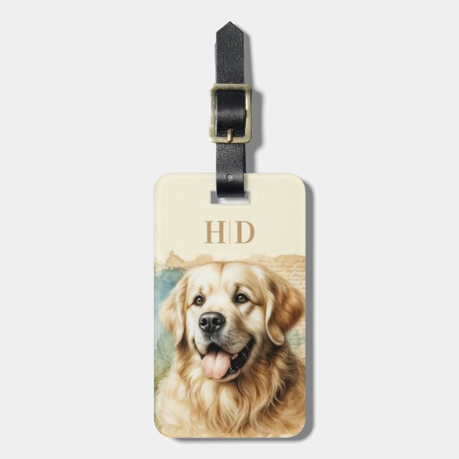 Gepäckanhänger Golden Retriever (Vorderseite vertikal)