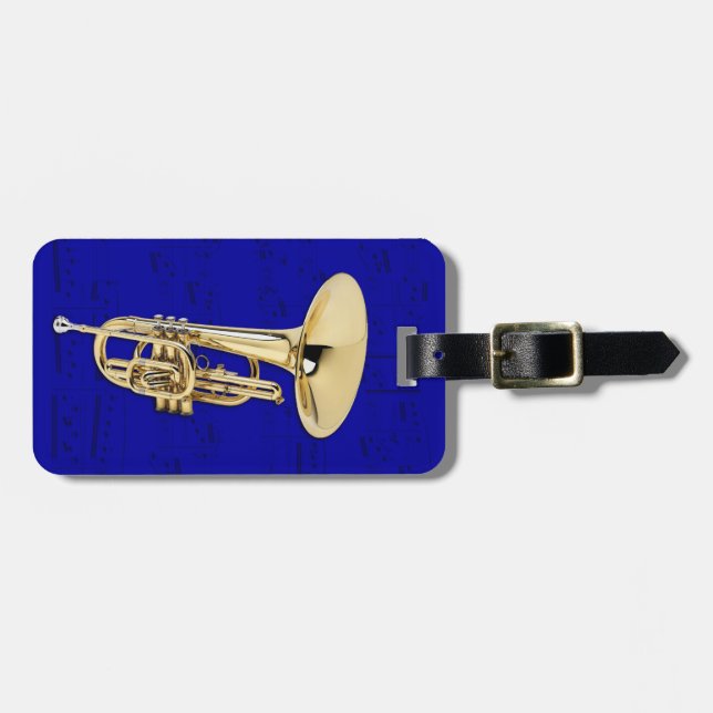 Gepäckanhänger - Mellophone - wählen Sie Farbe (Vorderseite horizontal)