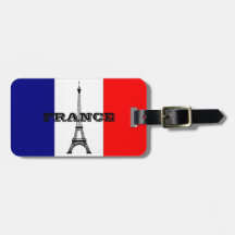 Gepäckanhänger mit der Flagge von Frankreich und E