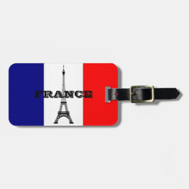 Gepäckanhänger mit der Flagge von Frankreich und E