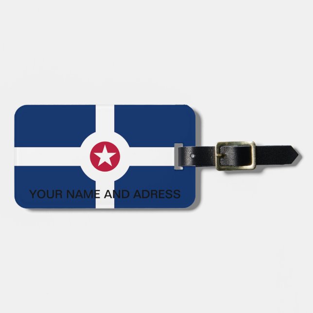 Gepäckanhänger mit der Flagge von Indianapolis Cit (Vorderseite horizontal)