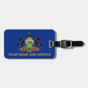 Gepäckanhänger mit der Flagge von Pennsylvania, US