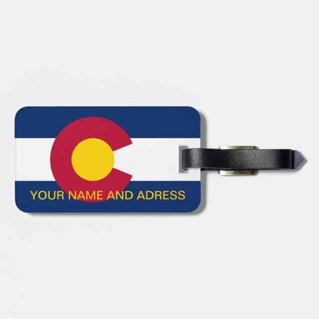 Gepäckanhänger mit Flagge Colorado, USA (Rückseite horizontal)